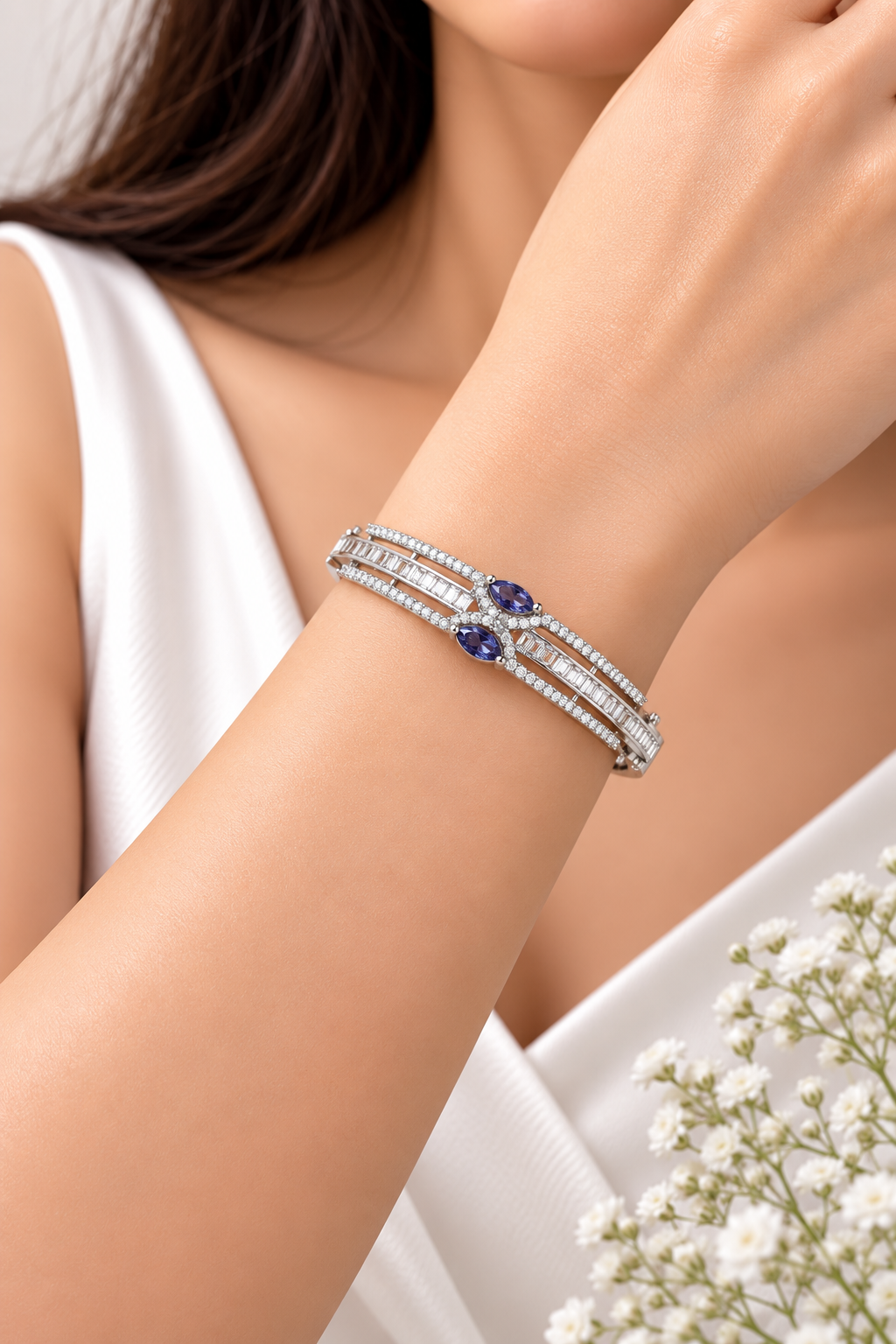 Sapphire Celeste Pavé Bangle