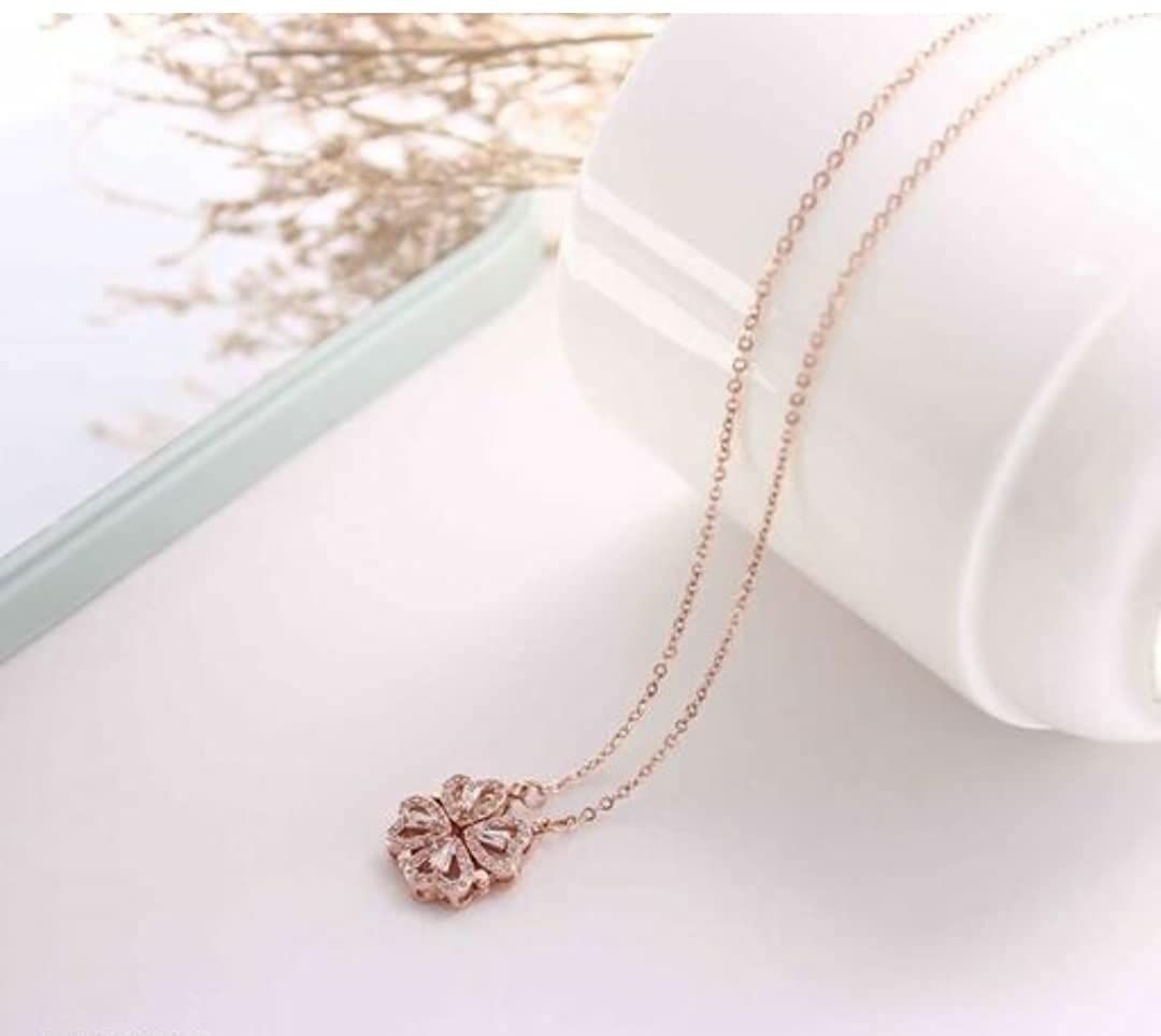 Studded Flower Magnetic Pendant Chain
