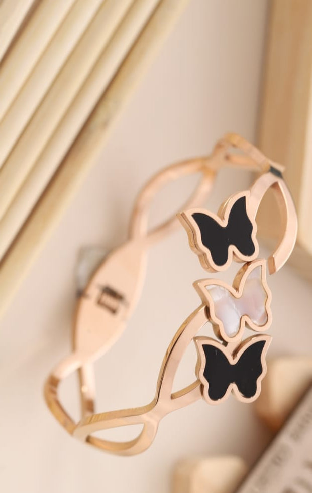 Triple Butterfly White & Black