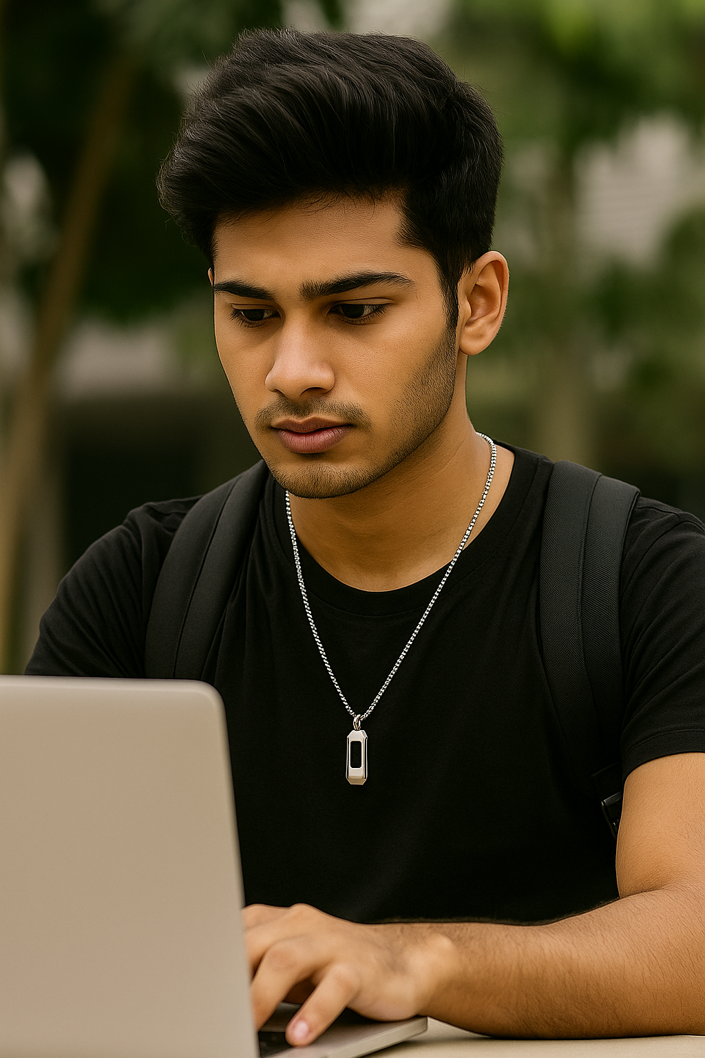 Sleek chain with Silver Luxury Pendant