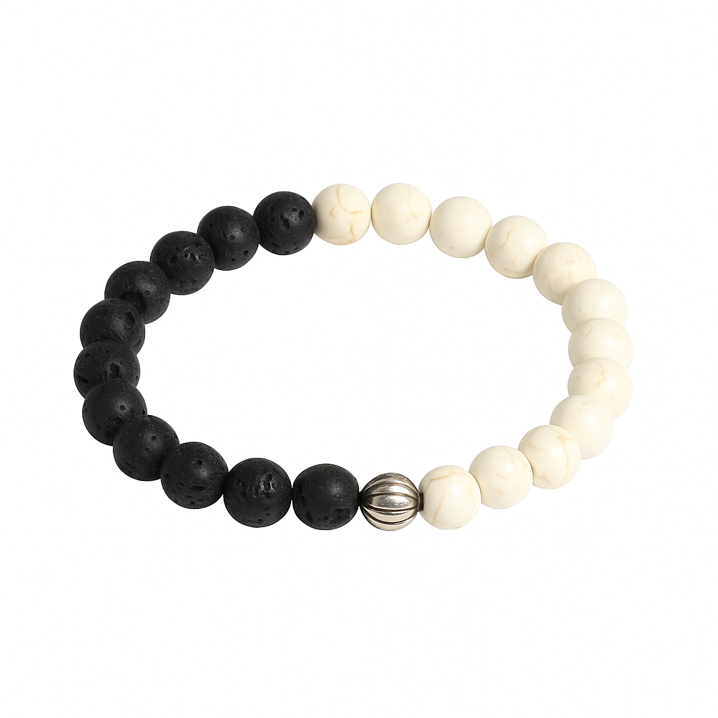 Black & White Scared Beads Band (Stretchable)