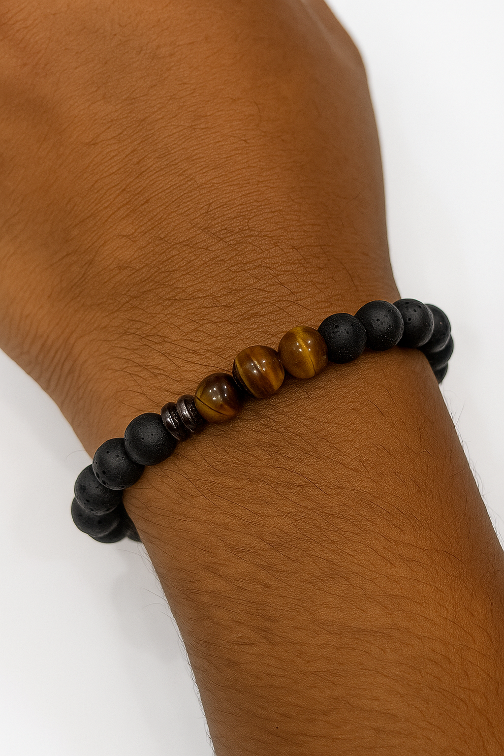 Black & Brown Scared Beads Band (Stretchable)