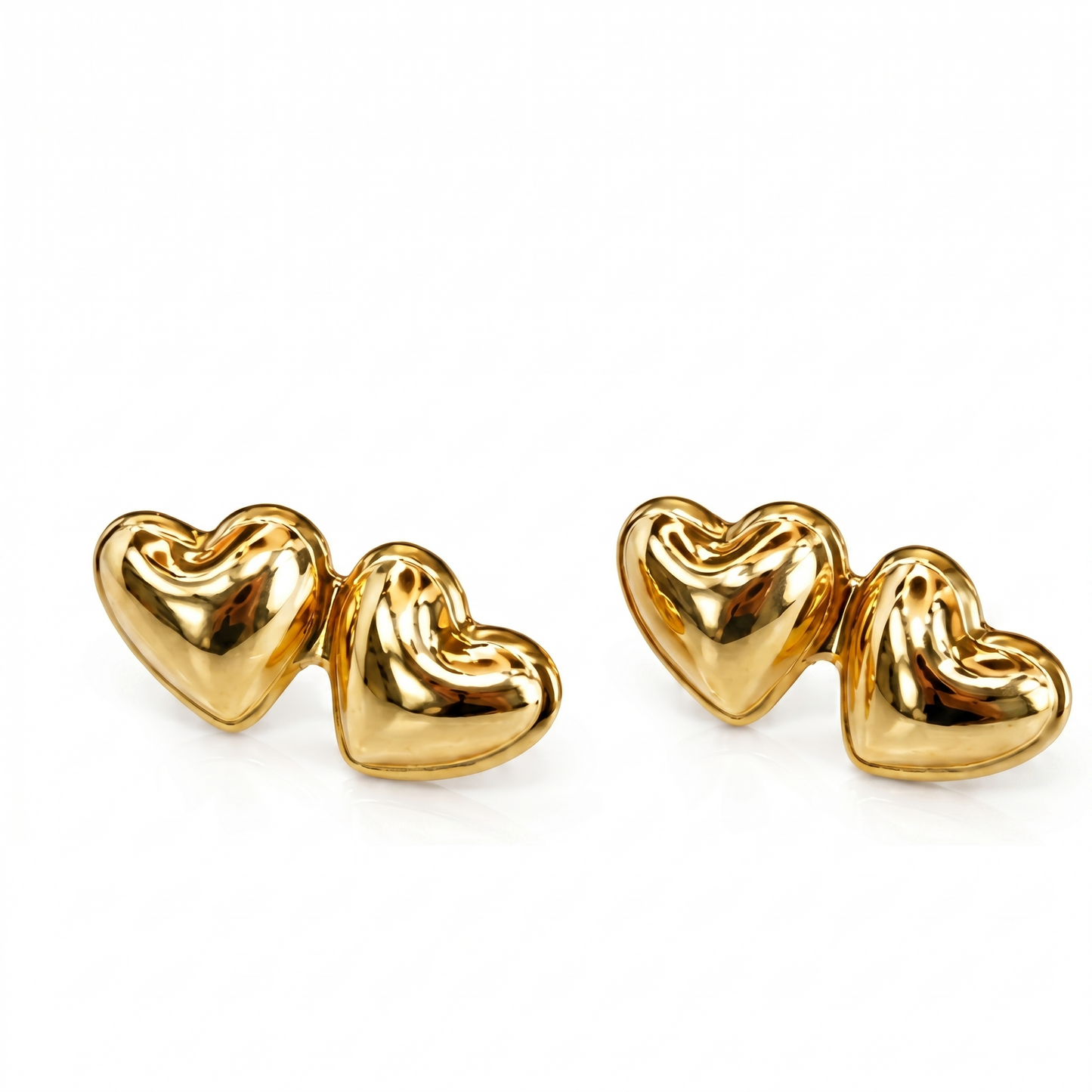 Double Heart Stud