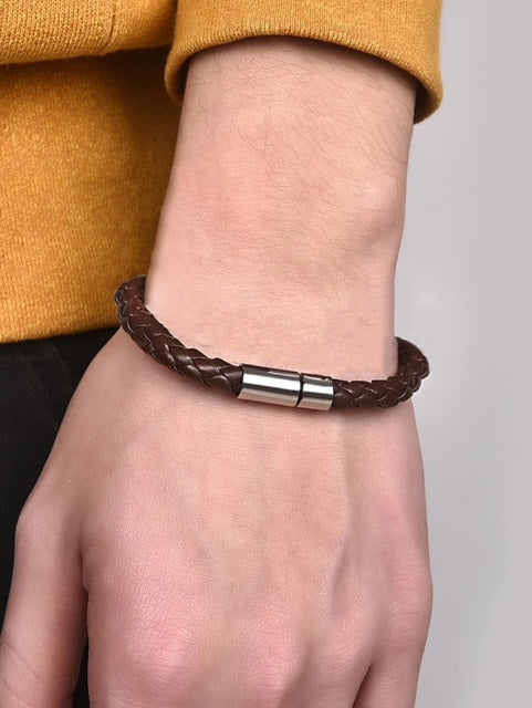 Metal Lock Brown Bracelet
