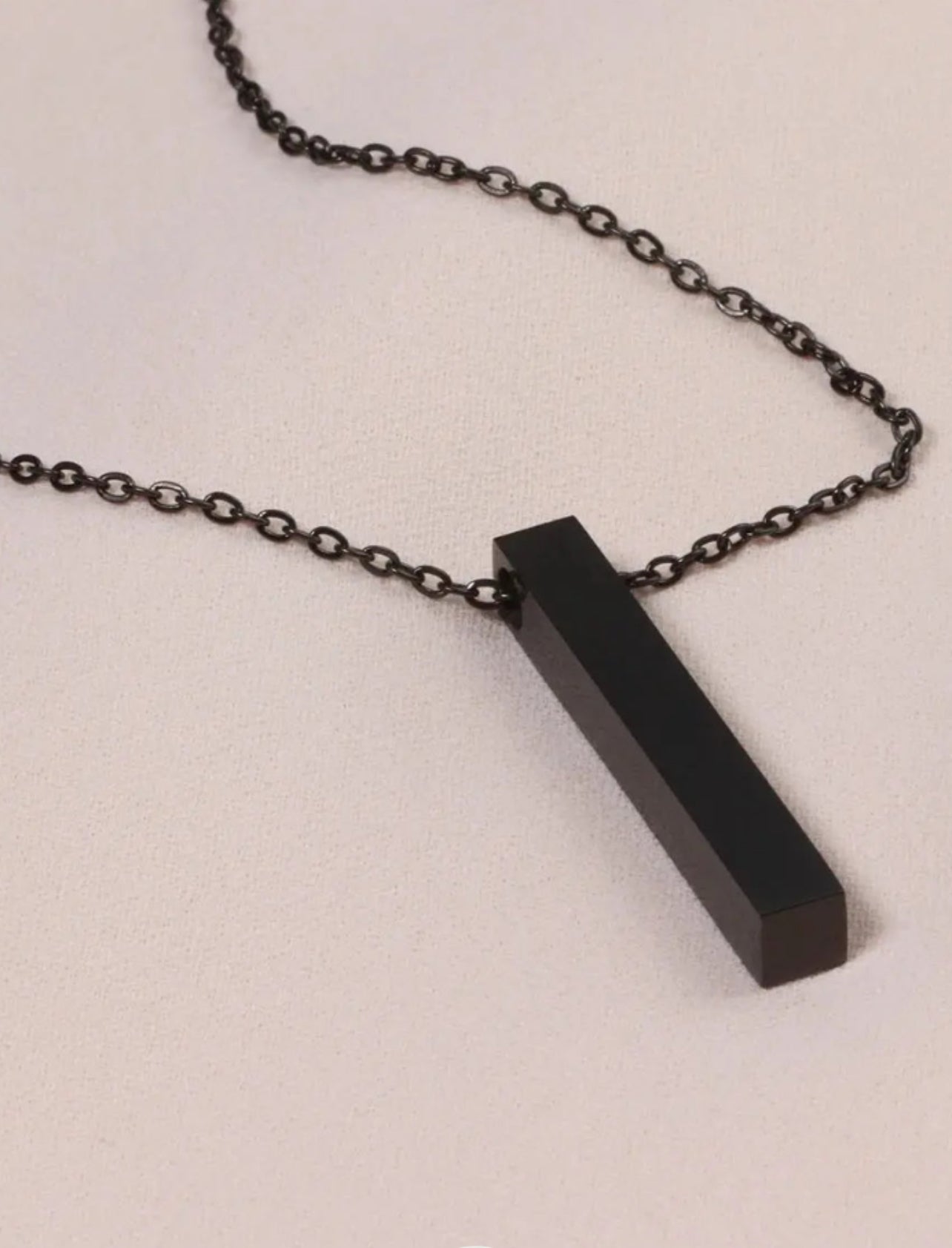 Bold Black Pendant & Chain