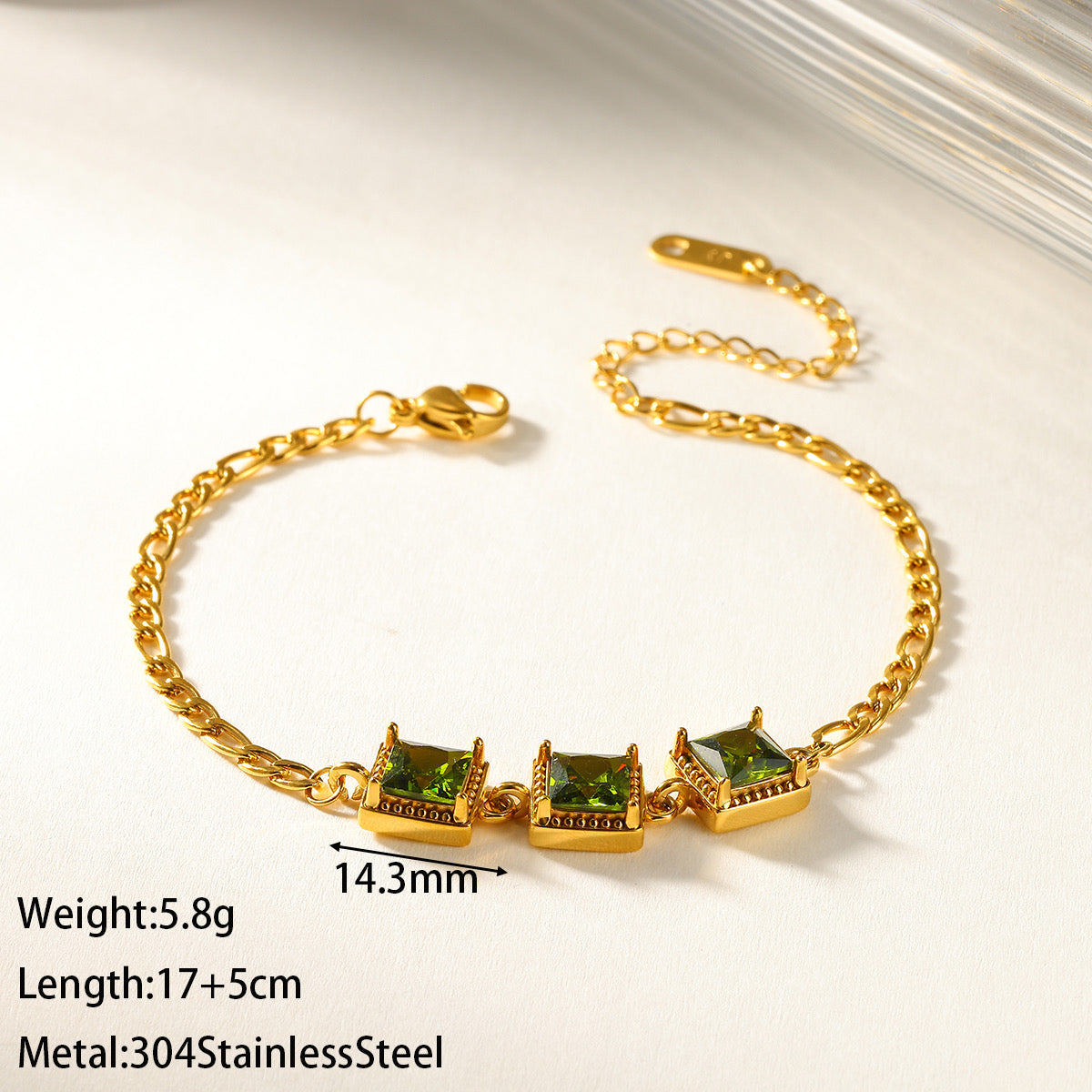 Green Zirconium Bracelet