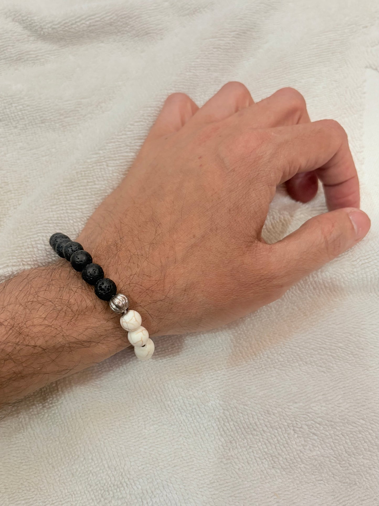 Black & White Scared Beads Band (Stretchable)