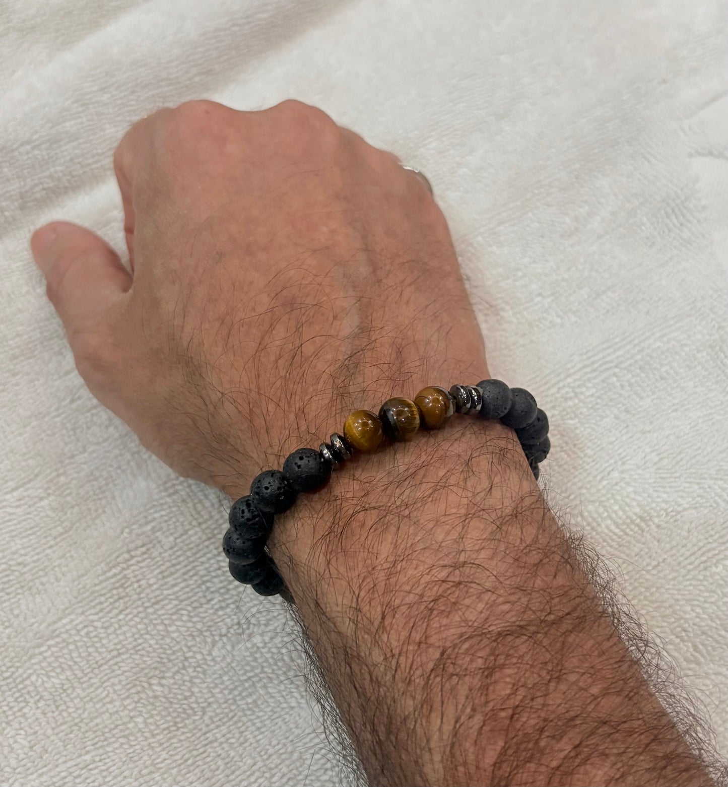 Black & Brown Scared Beads Band (Stretchable)