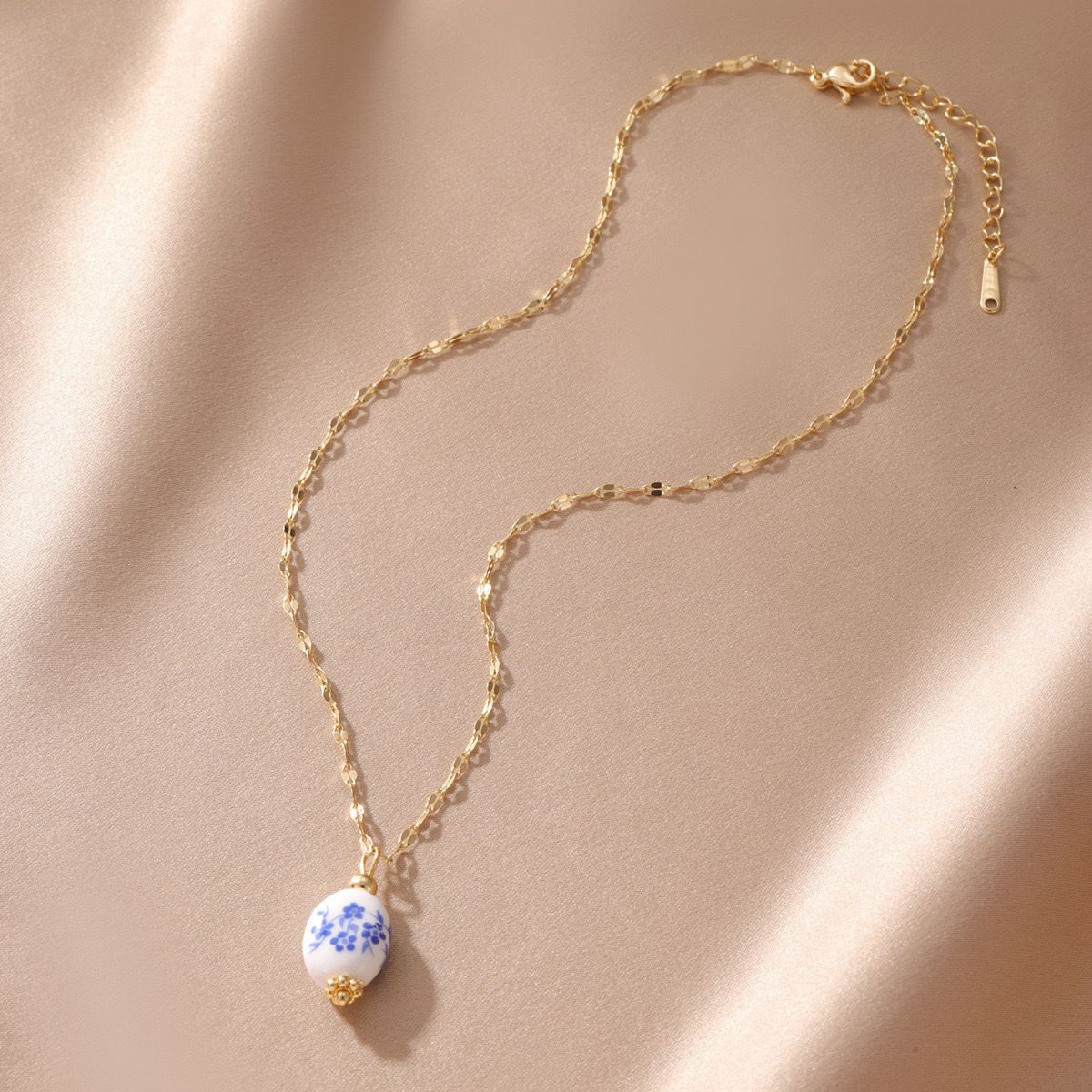 Oval Ceramic Drop Pendant