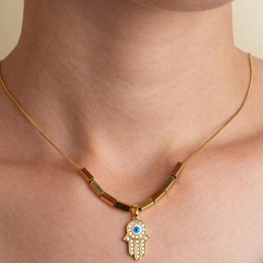 Slim Chain with Good Luck Evil Eye