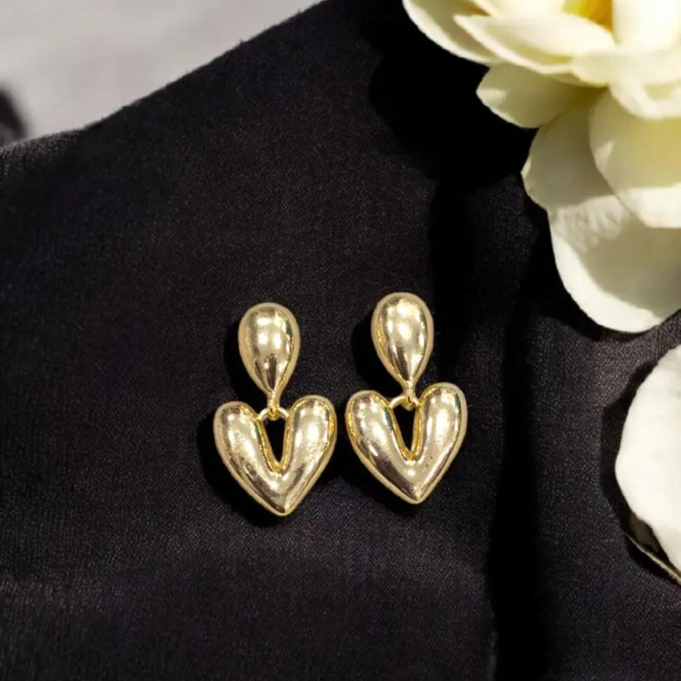 Trendy Hanging Heart Earrings