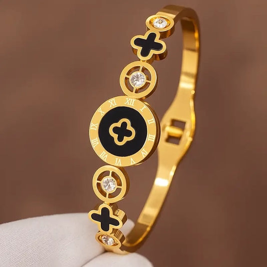 Elegant Gold & Black Bracelet
