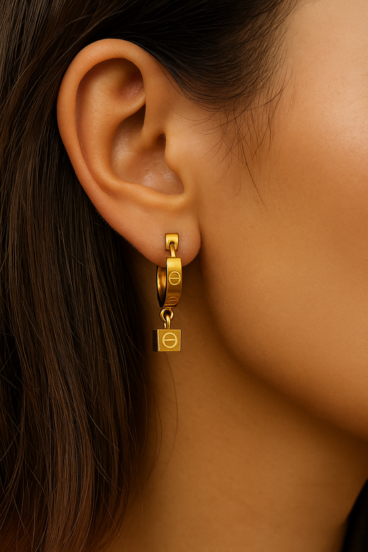 Cartier Hanging Gold Earrings