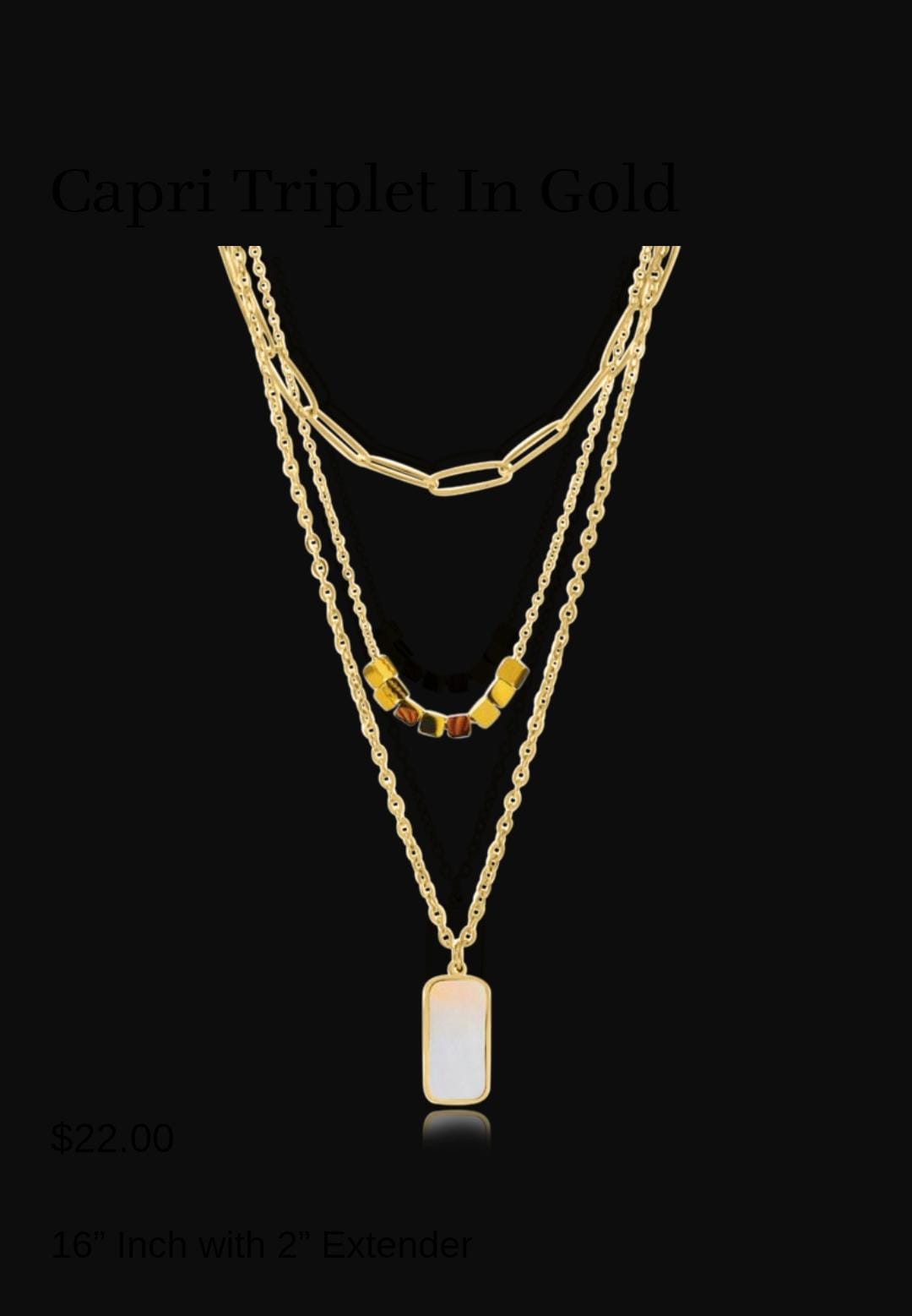 Triple Chain with White Marble