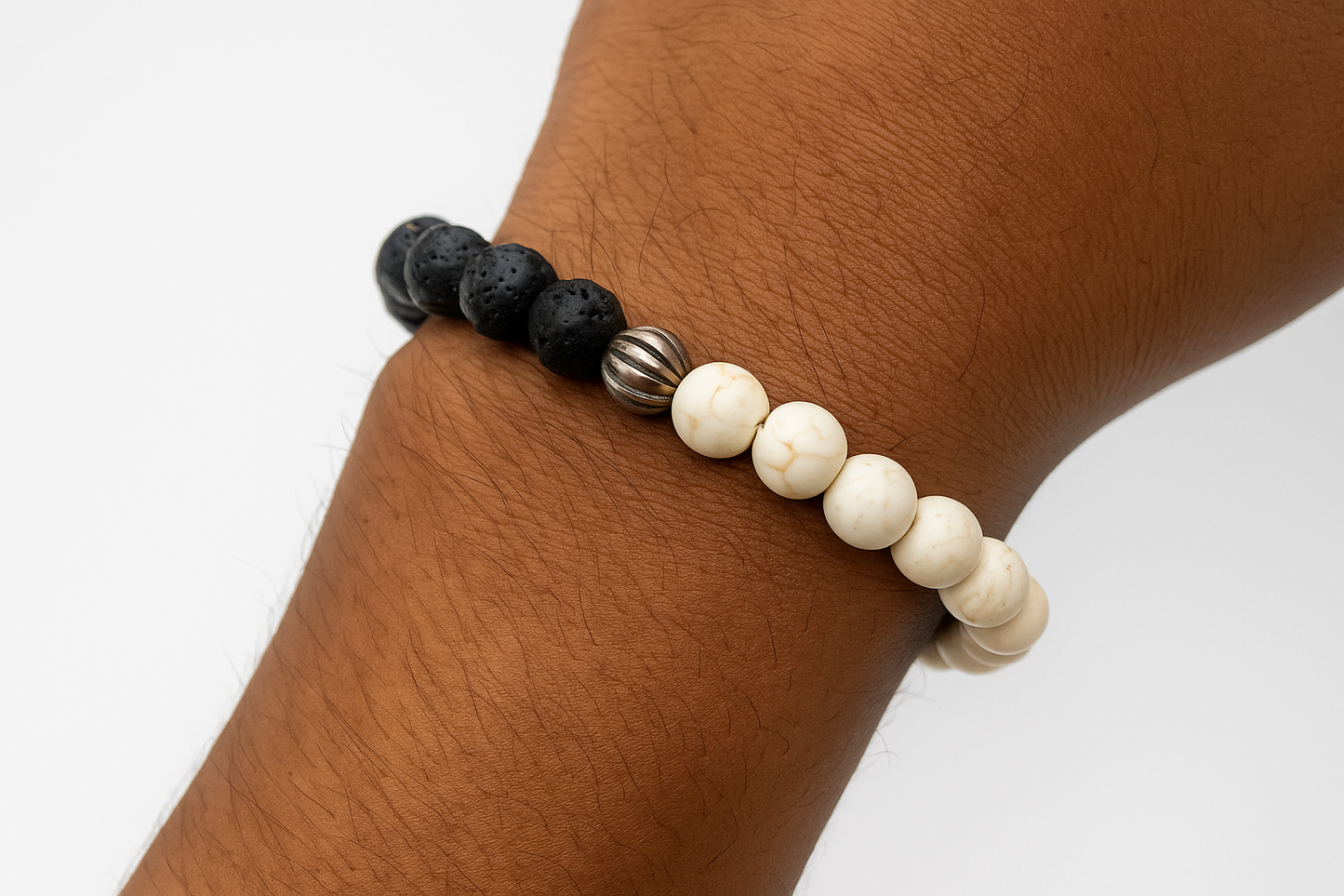 Black & White Scared Beads Band (Stretchable)