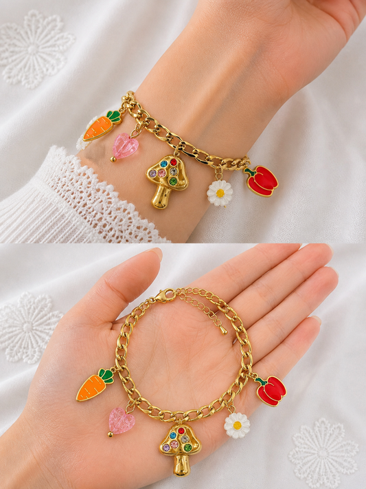 Gold Coin Charm Bracelet