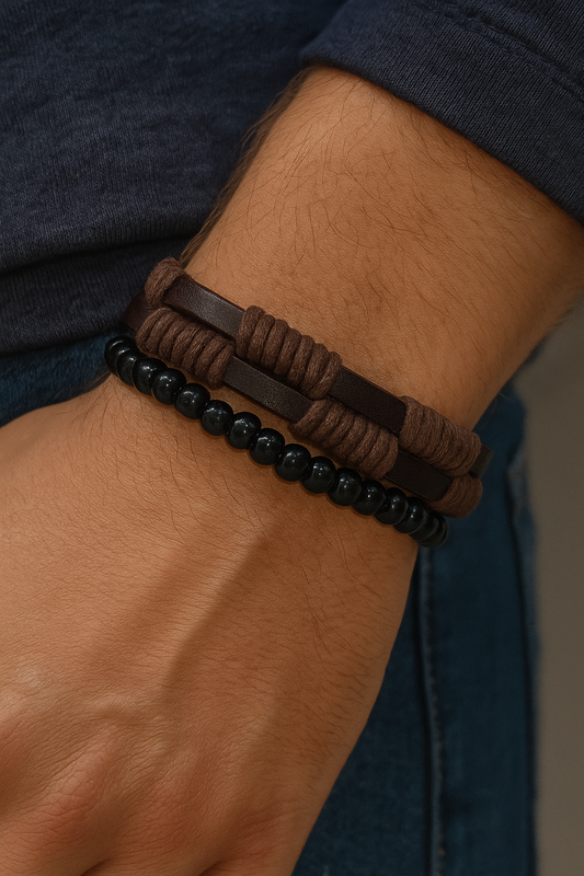 Leather & Beads Twining Band