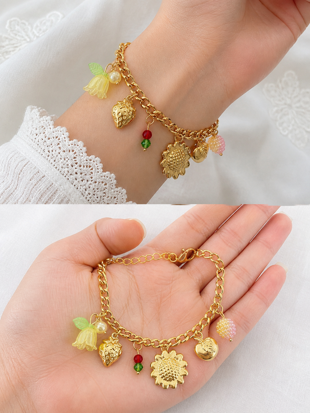 Floral Charm Bracelet
