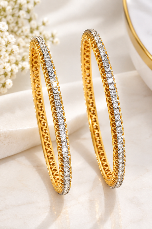 Golden Pavé Classic Bangles
