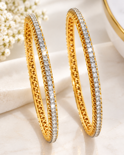 Golden Pavé Classic Bangles