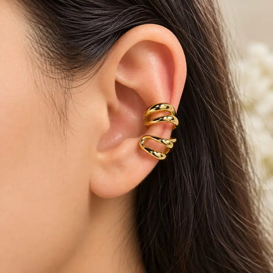 Triple Wave Gold Ear Cuff