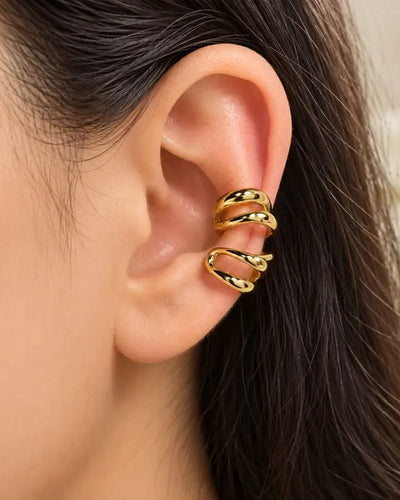 Triple Wave Gold Ear Cuff
