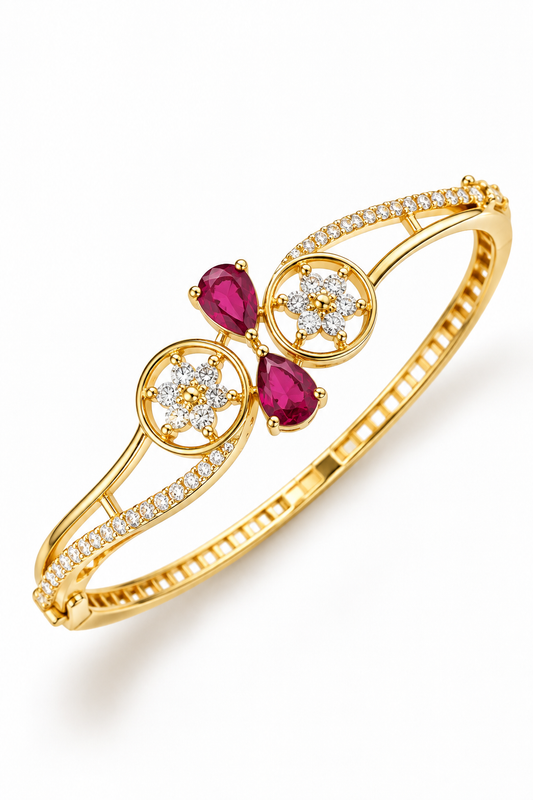 Ruby Élan Floral Bangle