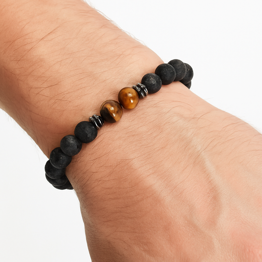 Black & Brown Scared Beads Band (Stretchable)