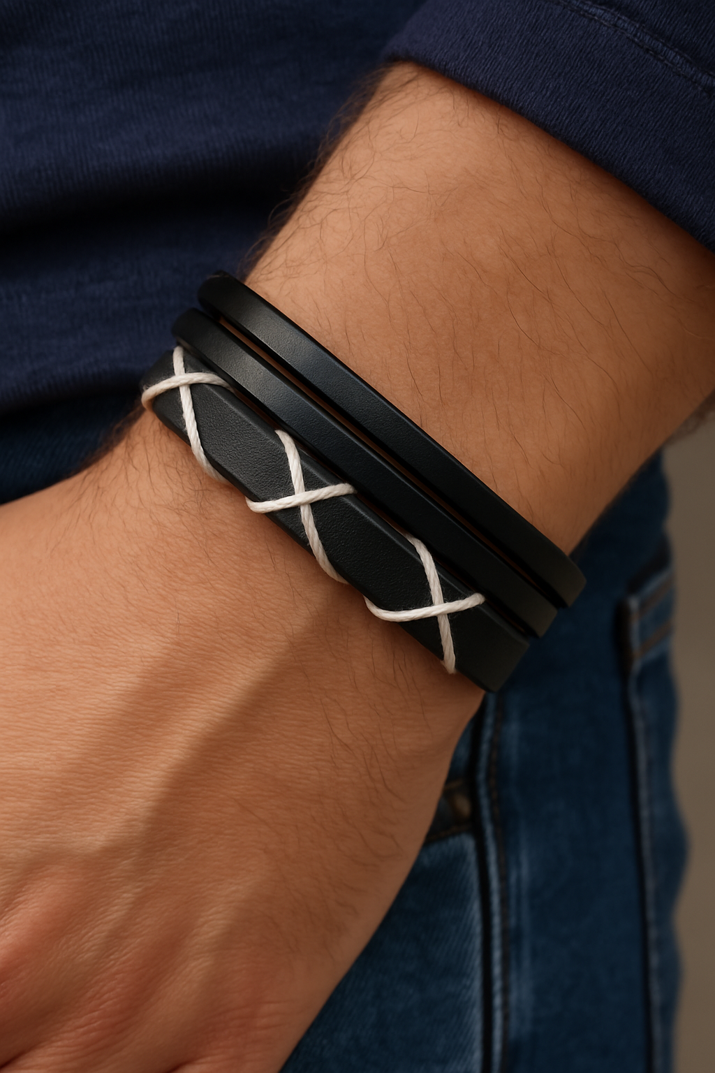 Black & White Stylish Leather Bands
