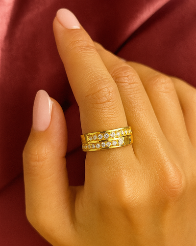 Studded Double Lined Ring