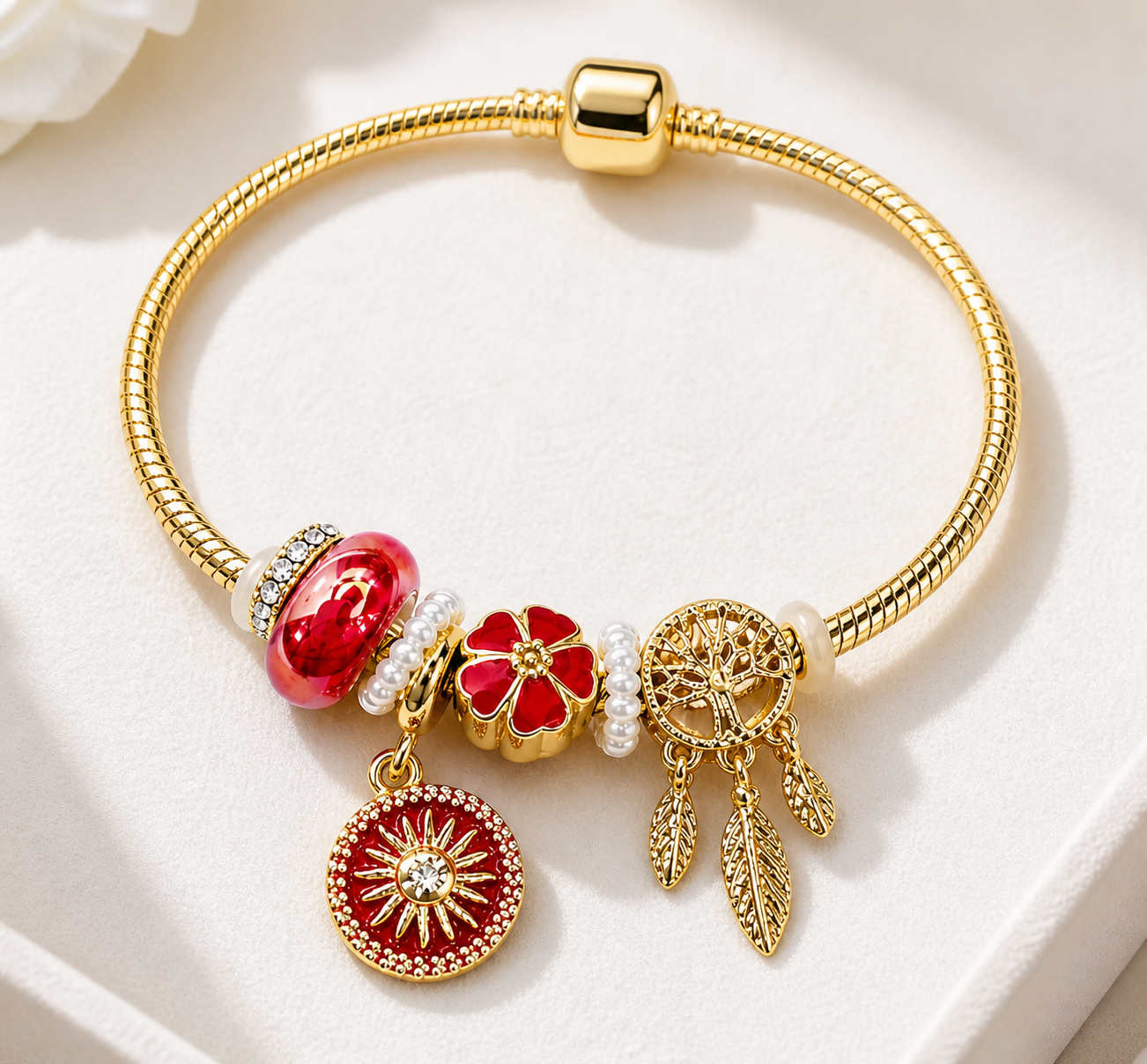 Red Charm Bracelet