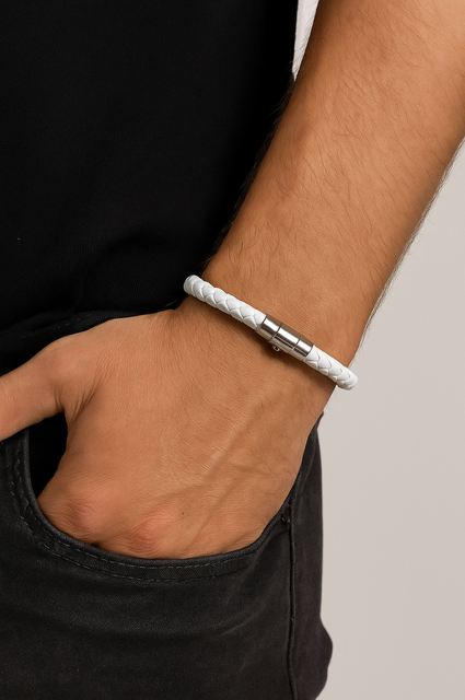 Metal Lock White Bracelet