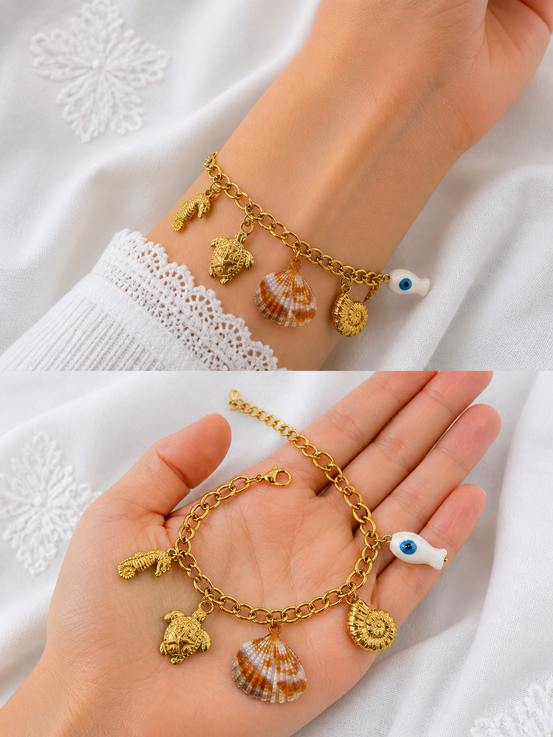 Gold Coin Charm Bracelet