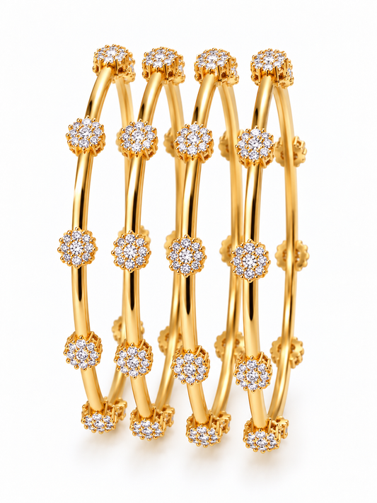 Élan Floral Diamond Bangle