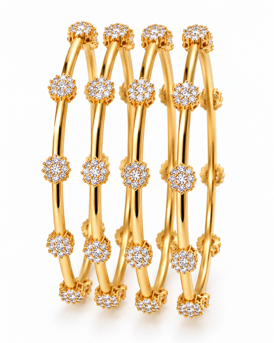 Élan Floral Diamond Bangle