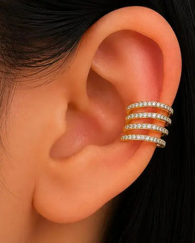 Four-Line Crystal Ear Cuff