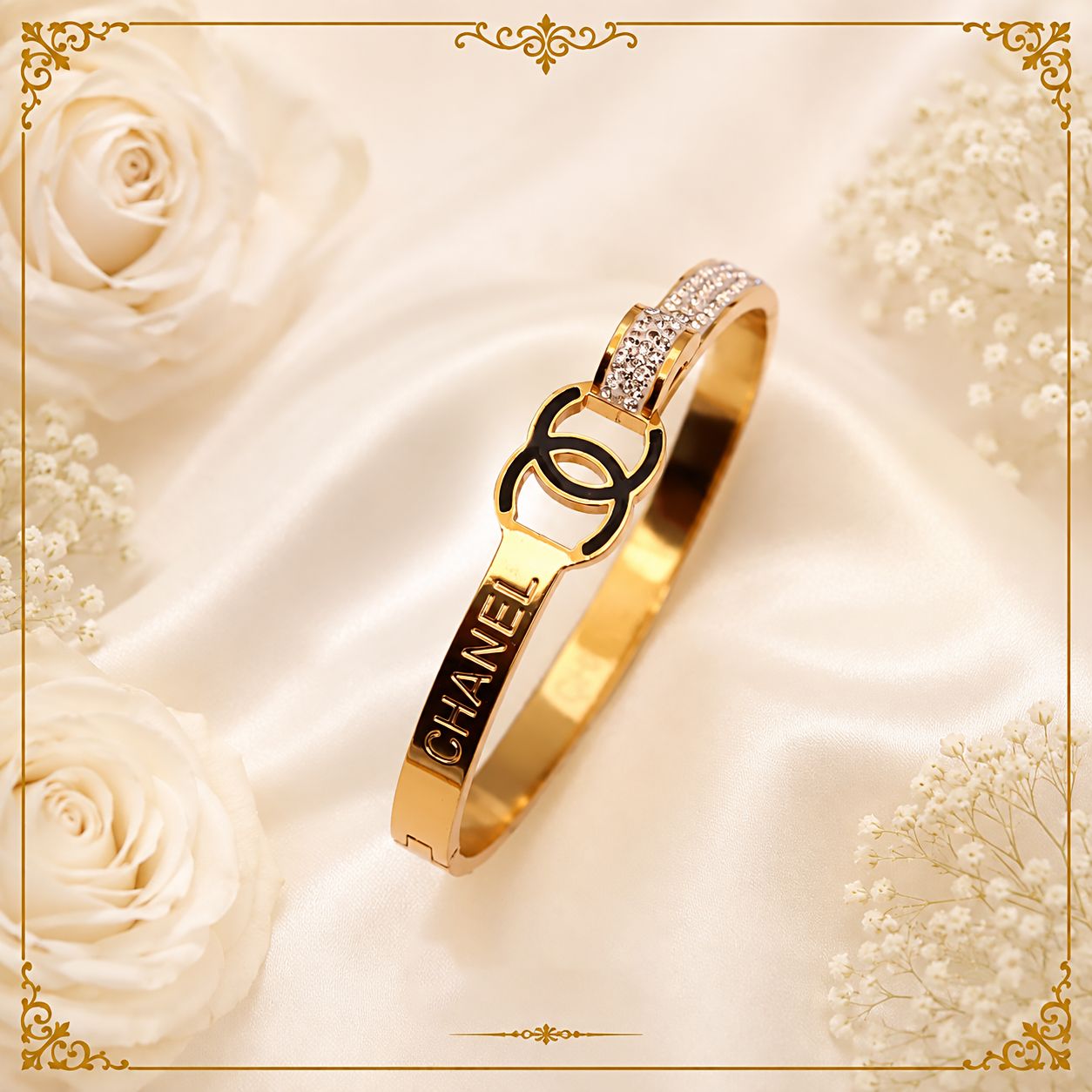 Interlocking Icon Crystal Cuff