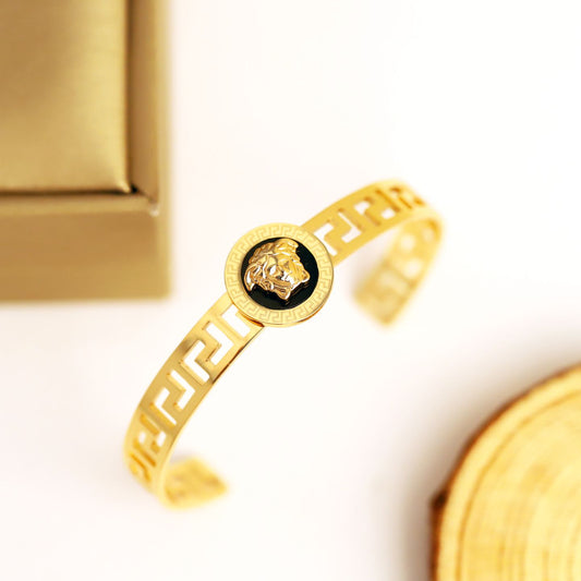 Greek Key Medusa Cuff Bracelet
