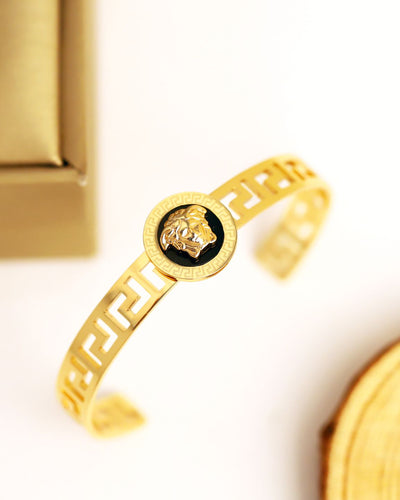 Greek Key Medusa Cuff Bracelet