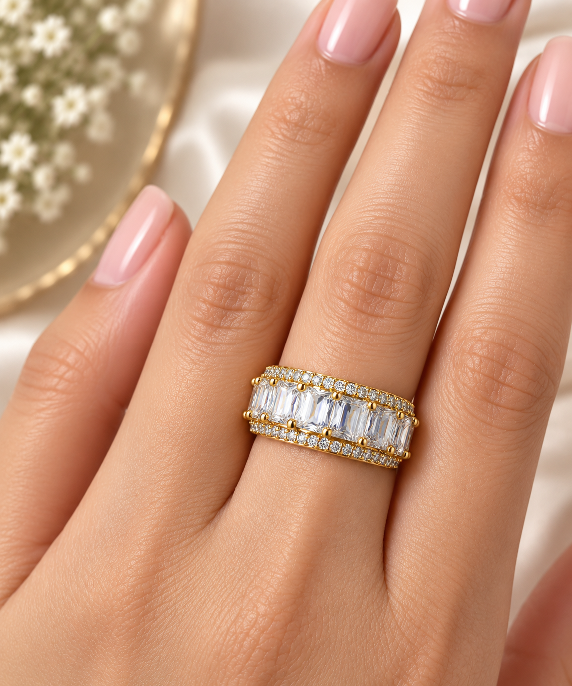 Luminous Baguette Band Ring