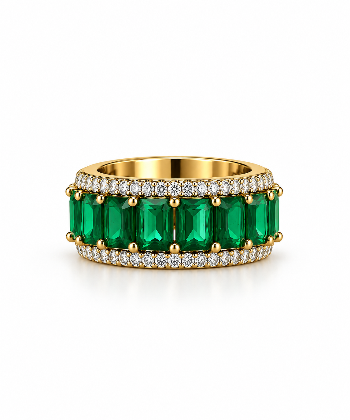 Emerald Grandeur Baguette Ring