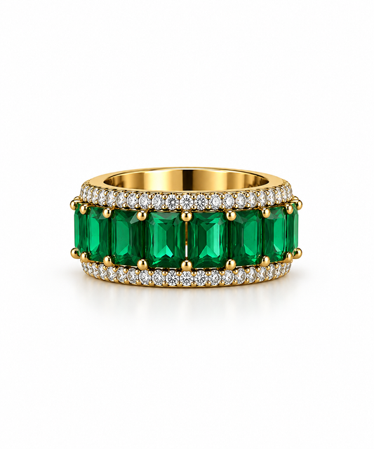 Emerald Grandeur Baguette Ring