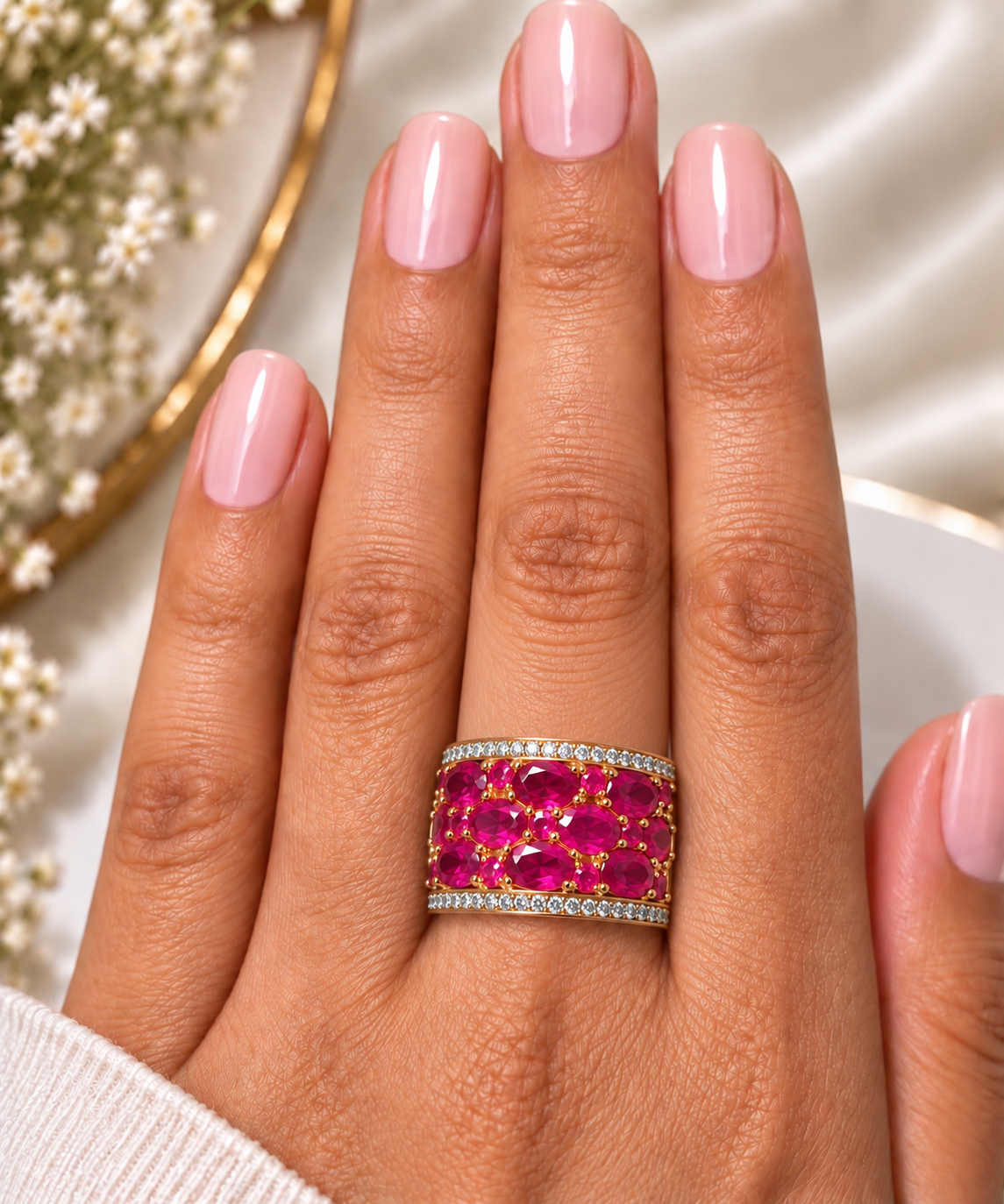 Ruby Majesty Gemstone Band
