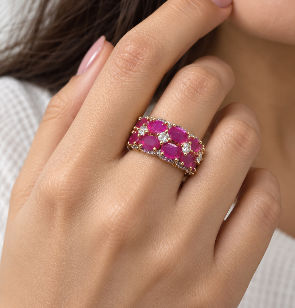 Pink Sapphire Bloom Ring