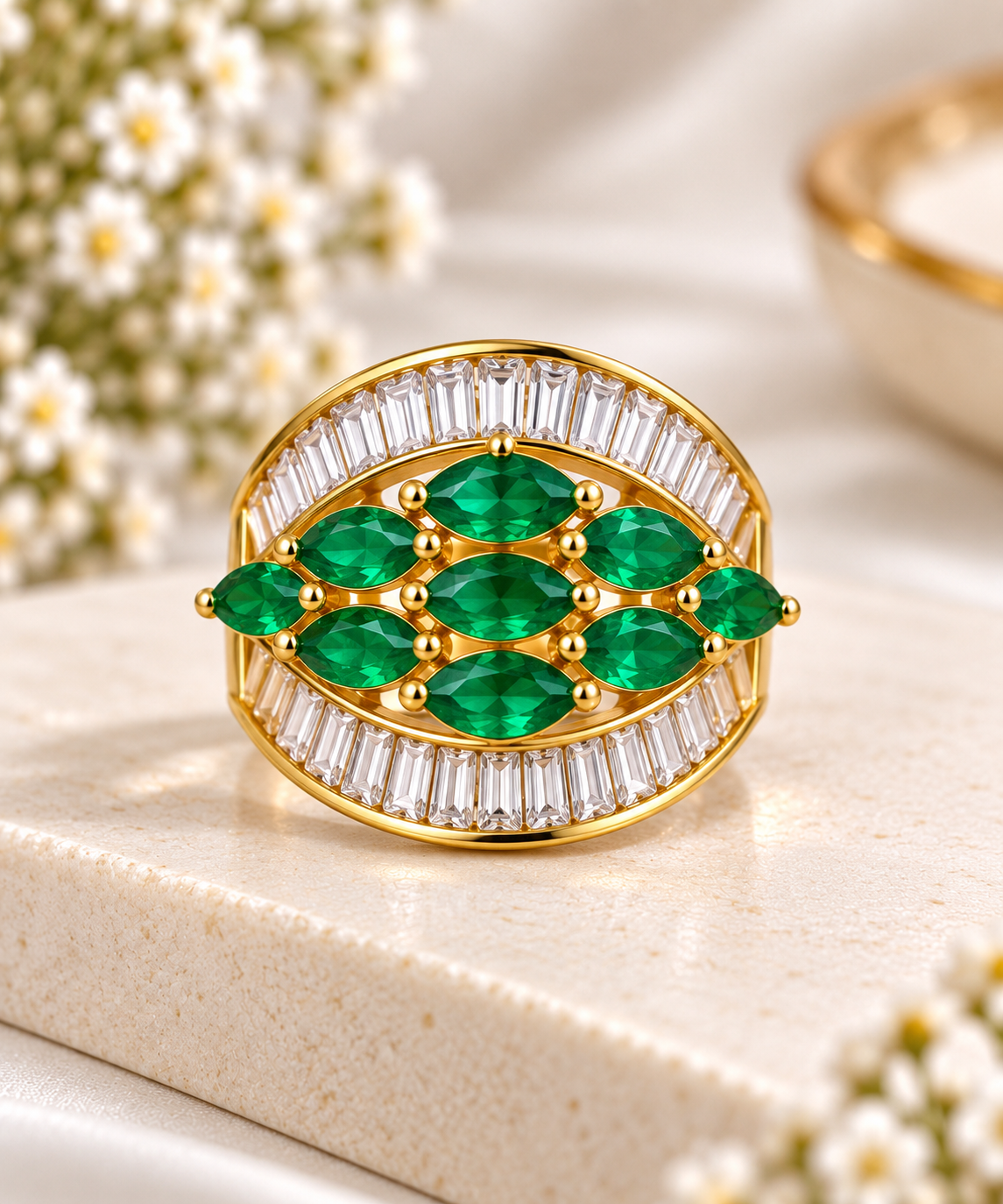 Emerald Vine Statement Ring