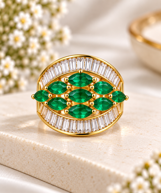 Emerald Vine Statement Ring