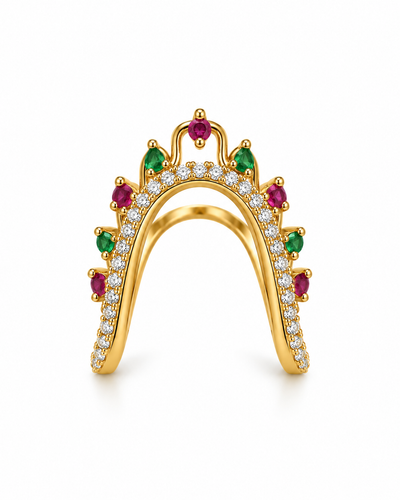 Royal Floral Gemstone Ring