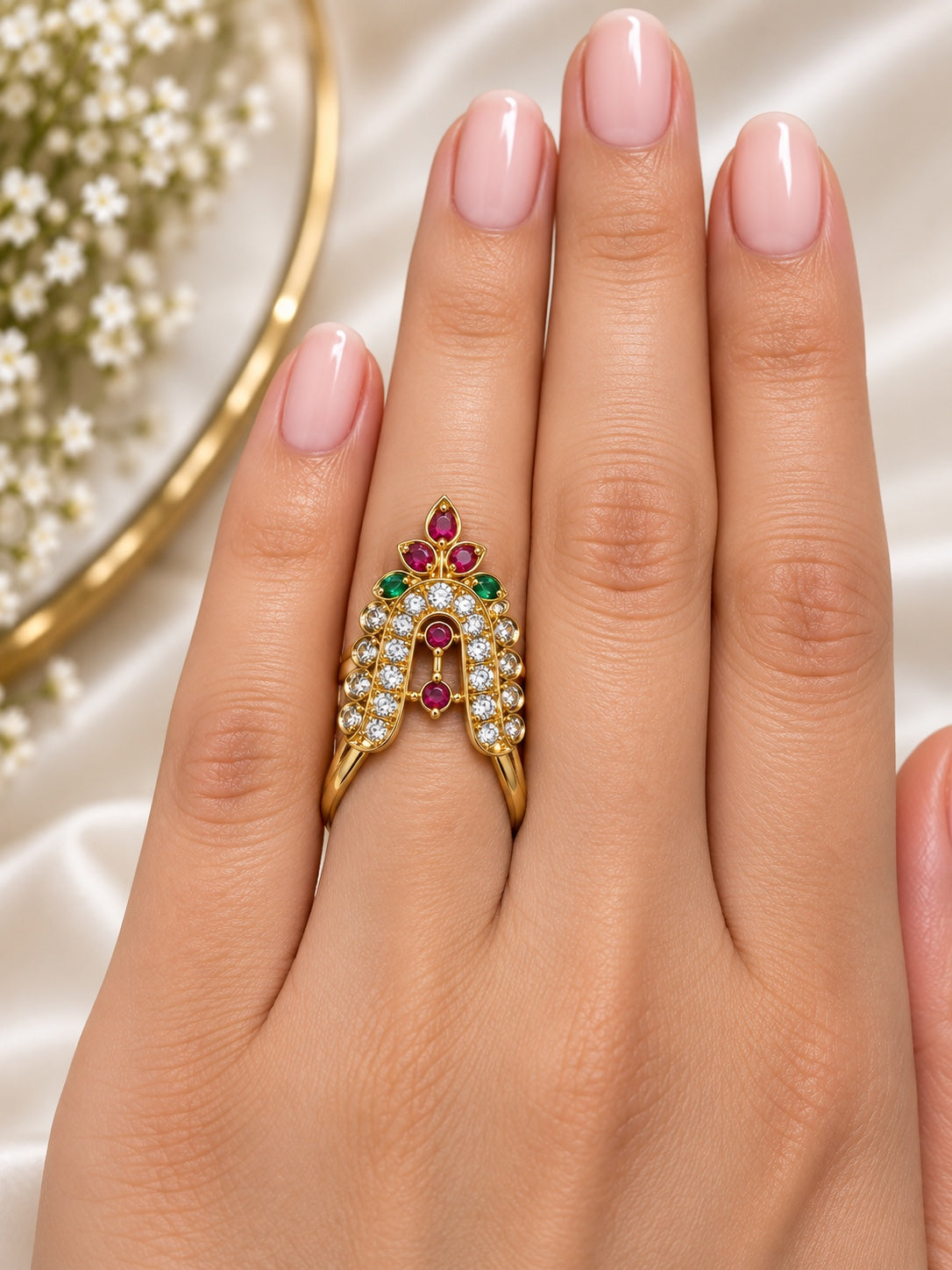 Ruby & Emerald Archway Ring