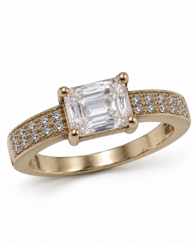 Classic Pavé Emerald-Cut Ring