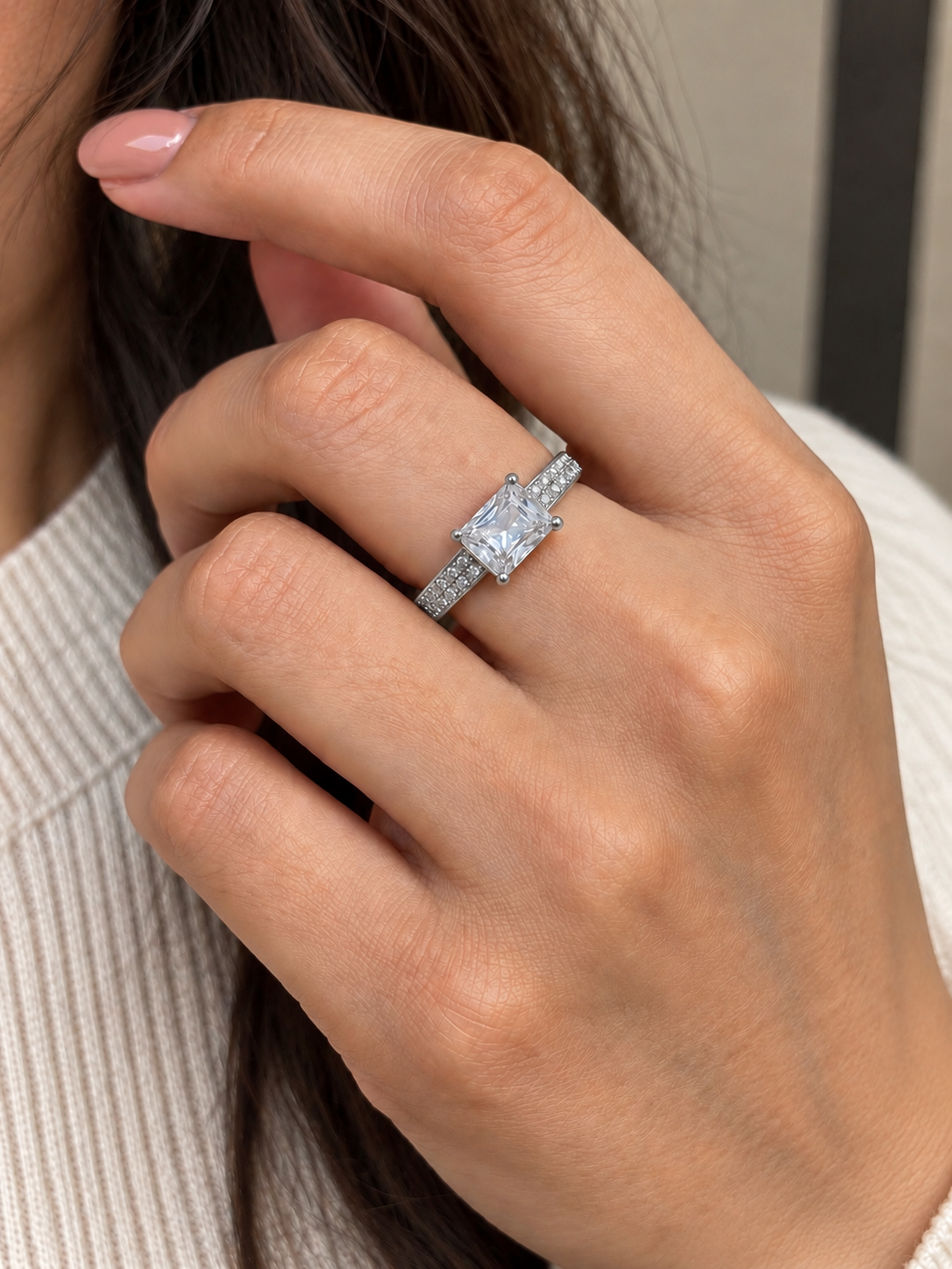 Silver Radiance Emerald-Cut Ring